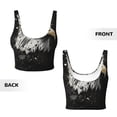 thumbnail image 3 of Sikiie Ink Style Bald Eagle Print Strappy Sports Bra for Women Padded Push Up Sports Bra Athletic Running Sports Bra Workout Bra Yoga Bra, 3 of 5