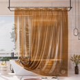 thumbnail image 1 of Forro para cortina de ducha AmazerBath, 100% EVA, suave y transparente, color ámbar, 1 of 8