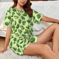 thumbnail image 4 of Fotbe Broccoli 3 Conjunto de Pijama Estampado para Mujer, 2 Piezas, Ropa de Dormir con Camiseta de Manga Corta y Shorts Suaves-Large, 4 of 6