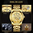 thumbnail image 4 of Reloj Automático Ben Nevis Esqueleto Acero Inoxidab Impermeable Y Luminoso Para Hombre Correa Dorado, 4 of 8
