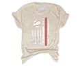 thumbnail image 2 of Hauts d'Été pour Femmes, Blouses Décontractées Élégantes 2024, T-Shirts Imprimés Baseball Col Rond Multi-Couleurs Manches Courtes Été Beige, 2 of 3