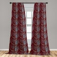 thumbnail image 2 of Leafy Design Window Curtains, Simple Drawn Tropical Atmosphere Leaves Pattern with Stripes Art, Lightweight Decor 2-Panel Set with Rod Pocket, Pair of - 28"x84", Cinnamon Aqua Lime Green, by Ambesonne, 2 of 3