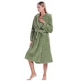 thumbnail image 5 of Women's Pajamas Solid Color Thick Flannel Hooded Thickening Bathrobe Bandage Bathrobe Bathrobe Solid Color Thickened Household Clothes Pocket, 5 of 9