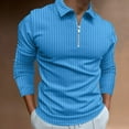 thumbnail image 2 of Ketyyh-chn99 Men's Fashion Polo Shirts Casual Long Sleeve Golf Shirts Color Block Cotton Tops Blue,M, 2 of 5