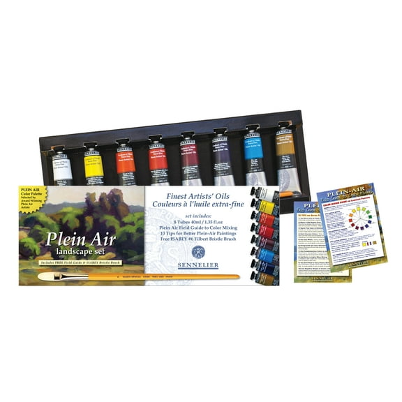 Sennelier Artists' Extra Fine Oil Paints - Set of 8, Plein Air Landscape Colors, 40 ml Tubes
