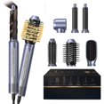 thumbnail image 1 of Secador de pelo 6 en 1 con 200 millones de iones y tecnología Coanda, 110 000 RPM, rizador, alisador, cepillo y voluminizador, con envoltura automática, rizadores, secado al aire y moldeador., 1 of 5