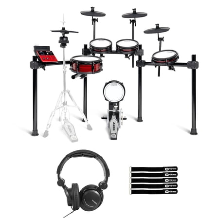 Alesis NITRO ULTIMATE 9-Piece Professional Electronic Drum Kit with Headphones Package