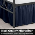 thumbnail image 3 of SKY BEDDINGS Queen Size Ruffled Bed Skirt with Split Corners - Queen 16 Inch Drop Dust Ruffle Bed Skirt with Platform Three Sided Coverage - 100% Microfiber Bed Skirt, Navy Blue, 3 of 6