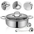 thumbnail image 4 of DENEST 304 Stainless Steel Shabu Dual Sided divider Cooking Soup Hot Pot Cookware with Lid, 4 of 19