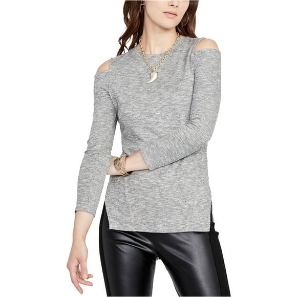 Rachel Roy Chemisier en Tricot à Épaules Froides pour Femmes, Gris, Grand