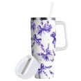 thumbnail image 2 of JSTEL Lavender Flower Bow Tie 40 oz Tumbler Stainless Steel Water Bottle Vacuum Insulated Cup with Straw Lid & Handle For Travel Car Cup Holder, 2 of 8
