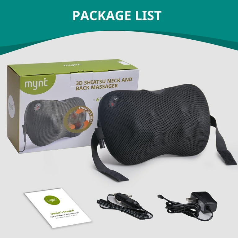 Mynt Shiatsu Heat Neck Massager with 8 Massage nodes