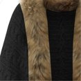 thumbnail image 4 of Lovskoo Women's 2023 Winter Fuzzy Batwing Sleeve Cardigan Oversized Faux Fur Knit Cape Shawl Fall Wrap Jacket Sweater Coat Black, 4 of 6