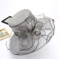 thumbnail image 3 of Dream Lifestyle Women's Organza Hat, Church Derby Hat with Ruffles, Wide Brim Floral Flat Top Sun Hat for Summer, Against UV, 3 of 7