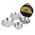 thumbnail image 1 of 4 Pcs Ensembles de Vaisselle de Camping Réutilisables Assiettes et Bols en Acier Inoxydable pour Camping en Plein Air Randonnée, 1 of 6