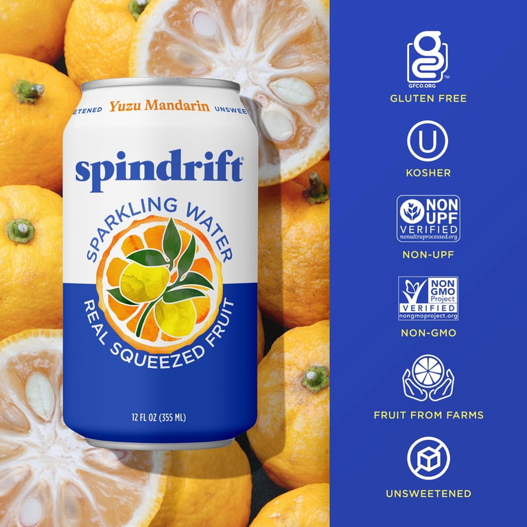 Spindrift Yuzu Mandarin Sparkling Water, 12 fl oz, 8 Pack photo 5