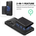 thumbnail image 6 of Allytechgroup Compatible with Magsafe 2 in 1 Detachable Samsung Galaxy S25+ Wallet Case, PU Leather RFID Blocking Flip Kickstand with Card Holder for Samsung Galaxy S25+, Black, 6 of 8