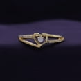 thumbnail image 2 of AFFY 0.10CT Natural White Diamond Bypass Heart Promise Ring for Women 14K Yellow Gold over Silver-12, 2 of 6
