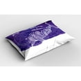 thumbnail image 2 of Ambesonne Whale Pillow Sham 2 Pack, Watercolor Fish Floral, 26"x20", Purple White, 2 of 3