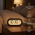 thumbnail image 3 of REGALWOVEN Loud Alarm Clock for Heavy Sleepers Three Alarms Battery Powered, Large LED Display for Bedroom, Dorm Room Black 5.9"L x 1.77"W x 2.75"H, 3 of 7