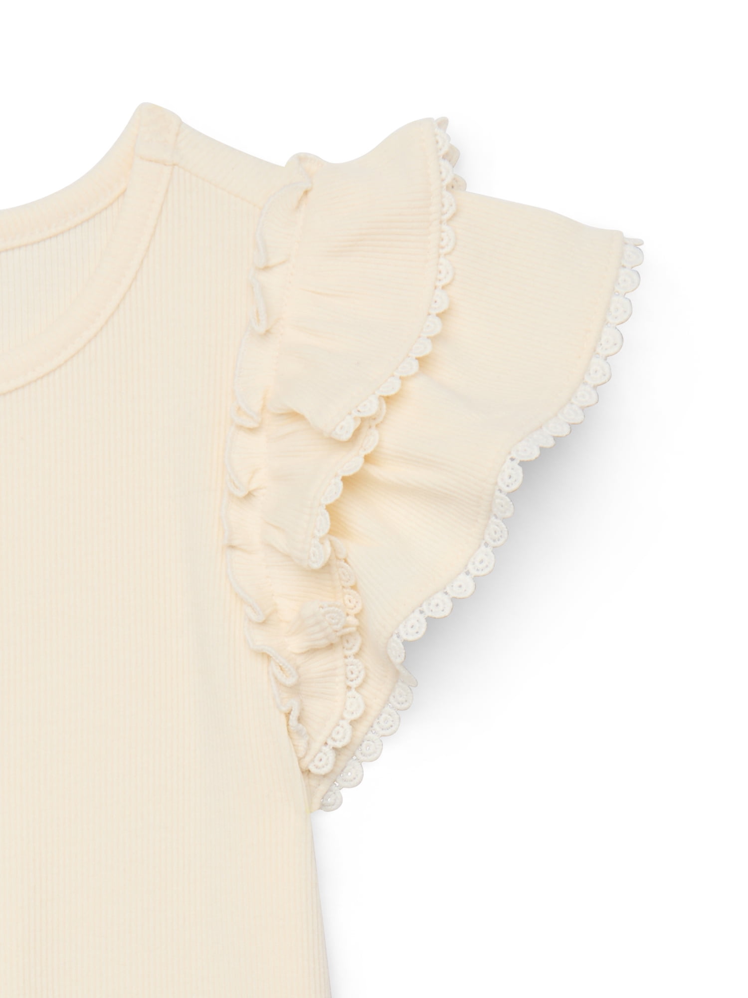 Wonder Nation Girls Short Sleeve Knit Ruffle Top, Sizes 4-18 & Plus