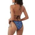thumbnail image 4 of Salouo Plants And Flamingos Pattern Women's Sexy Bikini Set,String Two Piece Swimsuit V Neck Swimwear Self Tie Spaghetti Straps Bathing Suits -X-Large, 4 of 6