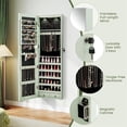 thumbnail image 6 of Barara King Jewelry Organizer,Jewelry Armoire,Wall and Door Mounted Mirrored Jewelry Cabinet with Lights-Green, 6 of 10