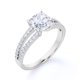 thumbnail image 3 of JeenMata Anillo de Compromiso de Moissanita de Talla Cojín de 1,75 Quilates - Conjunto Nupcial - Anillo de Racimo - Anillo de Caña Dividida - Oro Blanco de 18 K sobre Plata, 3 of 6