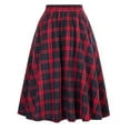 thumbnail image 1 of IROINNID Women's Fashion Plaid With Buttons Vintage High Waist Pleated Skirt Mid Empire Waist Mid Print Skirt, 1 of 4