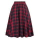 thumbnail image 2 of ICHUANYI Clearance Women Fashion Plaid Printing With Buttons Vintage High Waist Pleated Skirt(Red, S) ICHUANYI WER2023081003572, 2 of 4