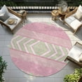 thumbnail image 6 of Addison Rugs Chantille Indoor/Outdoor Transitional Southwest Pink Washable Round Rug, 8' x 8', 6 of 6