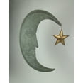 thumbnail image 2 of Zeckos Green Metal Textured Crescent Moon Wall Décor with Star Dangler, 2 of 6