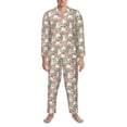 thumbnail image 3 of Pofeuu Cute Rabbit Floral Print Men's Long Sleeve Pajama Set Pijamas Para Hombres Pijamas Para Hombres Mens Pajamas Set-XX-Large, 3 of 7