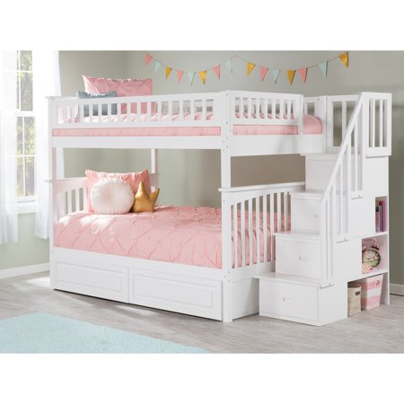 Atlantic Furniture Columbia Staircase Bunk Bed Full Over Full With