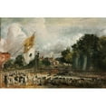 thumbnail image 2 of John Constable 18x13 Black Ornate Wood Framed Double Matted Museum Art Print Titled - The Celebration in East Bergholt of the Peace of 1814 Concluded in Paris Between France and the All, 2 of 5