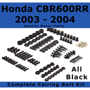 Bike Boltz Complete Black Fairing Bolt Kit for Honda CBR600RR 2003 - 2004 Body Screws Fasteners Stainless