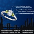 thumbnail image 2 of Gem Stone King 925 Sterling Silver White Topaz and Green Peridot Engagement Ring for Women | 1.41 Cttw | Oval 7X5MM | Gemstone November Birthstone | Size 7, 2 of 6