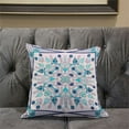 thumbnail image 5 of Paisley Leaf Geo Duo Indoor/Outdoor Pillow with Removable Cover in Light Pink Light Blue Navy Blue20x20, 5 of 6