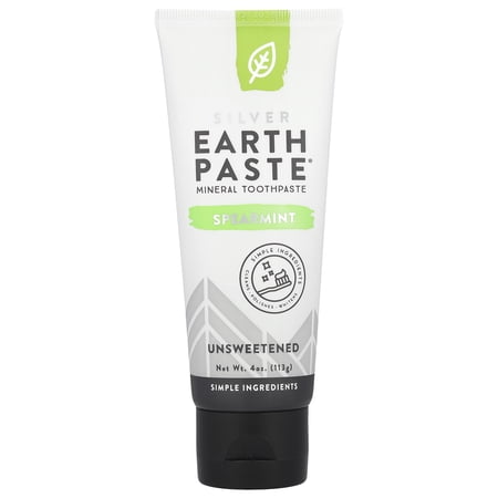 Redmond Earth Paste Natural Toothpaste  Unsweetend Spearmint  4 Oz