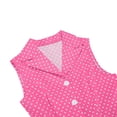 thumbnail image 5 of Women's 1950s Retro Polka Dot Vintage Dress Sleeveless Prom Swing Midi Belt Dresses Notched Lapel, Guest Dresses for Women(Pink,M), 5 of 7