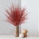 thumbnail image 3 of Nvzi 10 flores artificiales de jazmín de 75 cm de largo, ramo de flores falsas, ramas secas de jazmín artificial (rojo), 3 of 5