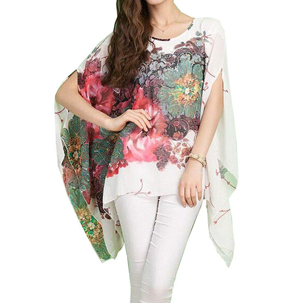 Women's Summer Top, Loose Chiffon Tops 