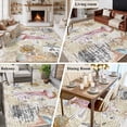 thumbnail image 3 of Rectangle Rug 5x8ft Area Rug, Watercolor Marine Octopus Starfish Area Rugs for Living Room Bedroom, Sailboat Shell on Retro Newspaper Floor Mat Non-Slip Non-Shedding Carpet Indoor Accent Rugs, 3 of 9