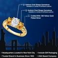 thumbnail image 2 of Gem Stone King 18K Yellow Gold Plated Silver White Moissanite and Yellow Sapphire Filigree Style 3 Stone Ring for Women (2.73 Cttw, Oval 8X6MM and 6X4MM) (Size 9), 2 of 6