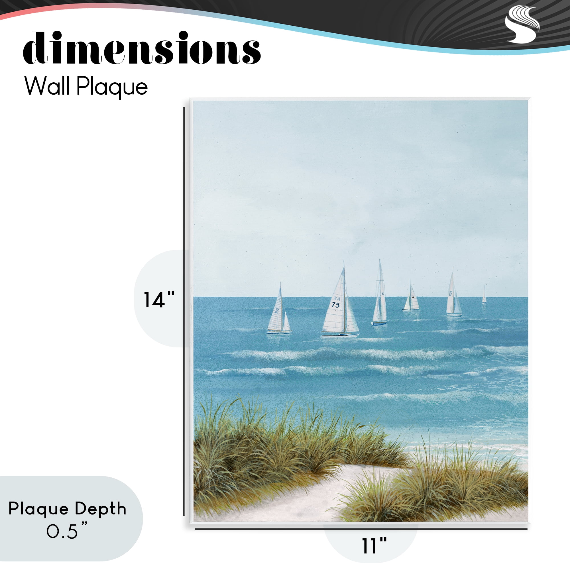 Stupell Industries Sail Away Beach Seascape Wall Plaque Art, design by Lorenzo Collective
