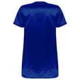 thumbnail image 3 of YONGHS Mens Silk Satin Nightshirt Sleepwear Short Sleeve Pajamas Nightgown for Sleeping Royal Blue XXL, 3 of 6