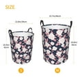 thumbnail image 5 of Balery Leaves Flower Round Laundry Basket with Handles Waterproof Freestanding Laundry Hamper for Clothes Toys in the Dorm and Family-Small, 5 of 8