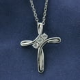 thumbnail image 2 of 1Ct Round Cut Lab Created Diamond Women's Cross Pendant Necklace 14k White Gold Plated Free Chain 18", 2 of 4