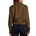 thumbnail image 4 of Turn0Down Collar Women Long Sleeve Casual Button Crop Jacket Drawstring Short Coat, 4 of 5