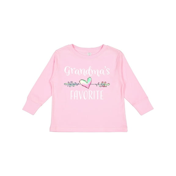 Inktastic Grandmas Favorite Heart Grandchild Boys or Girls Long Sleeve Toddler T-Shirt